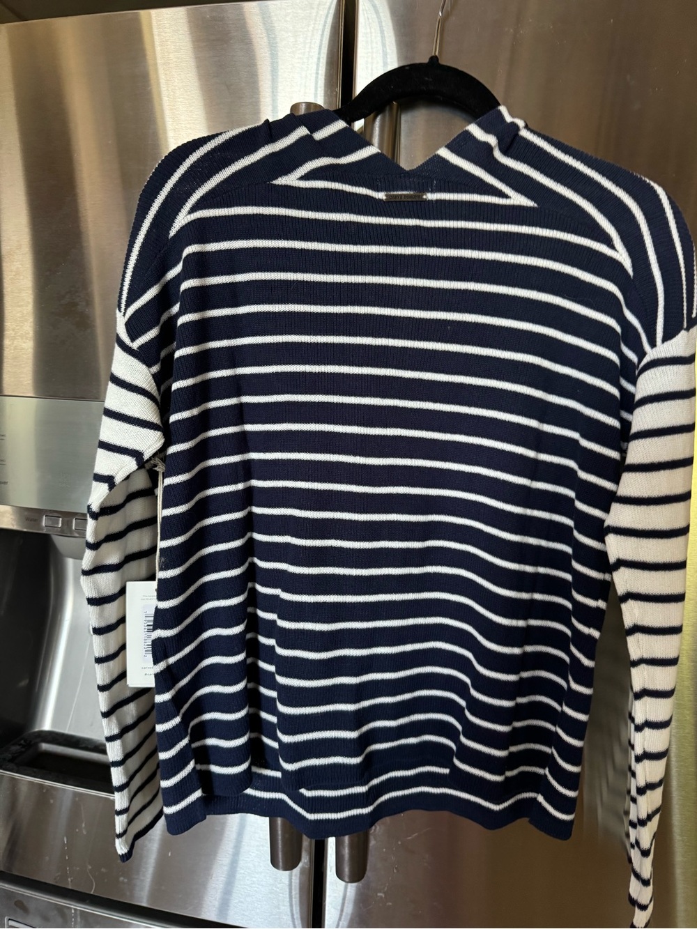 Carve Designs Navy and White Striped V-Neck Sweater